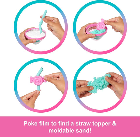 Barbie Pop Reveal Treat Series Doll Sweet Swirl & Accessories Set, 8 Surprises Include Pet