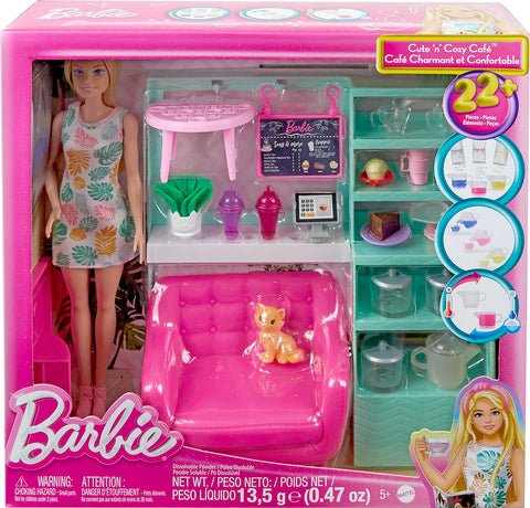 Barbie Cute 'N Cozy Cafe With Doll and Accessories