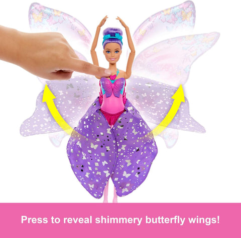 Barbie Dance And Flutter Doll With 2-In-1 Transformation From Dancer To Butterfly, Purple Hair