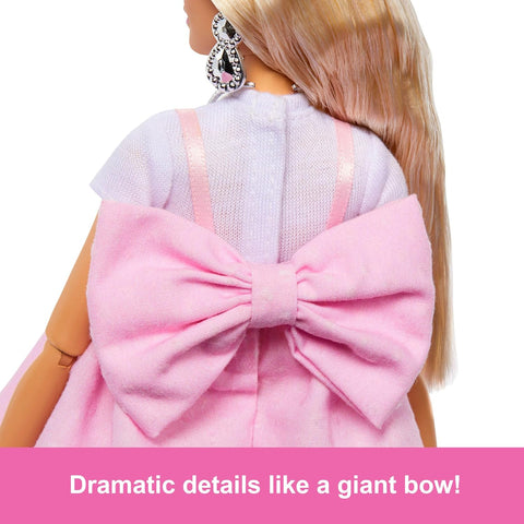 Barbie Deluxe Style Doll #3 in Pastel Pink Barbiecore Dress With Oversized Bow
