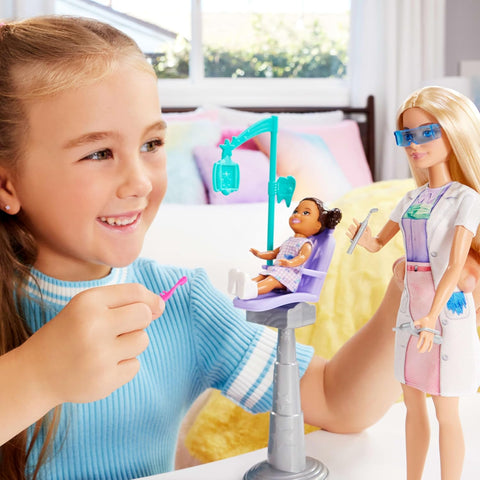 Barbie Dentist Doll With Blonde Fashion Doll, 1 Kid Doll, Medical Doctor Furniture & Accessories jcr74