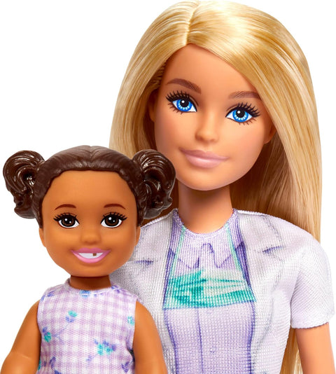 Barbie Dentist Doll With Blonde Fashion Doll, 1 Kid Doll, Medical Doctor Furniture & Accessories jcr74