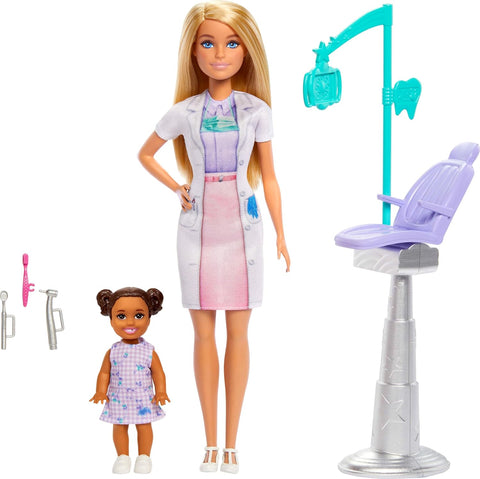 Barbie Dentist Doll With Blonde Fashion Doll, 1 Kid Doll, Medical Doctor Furniture & Accessories jcr74