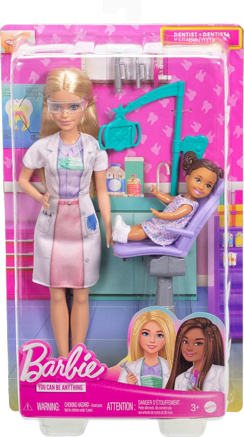 Barbie Dentist Doll With Blonde Fashion Doll, 1 Kid Doll, Medical Doctor Furniture & Accessories jcr74