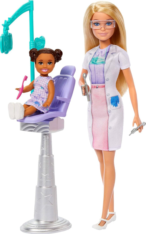 Barbie Dentist Doll With Blonde Fashion Doll, 1 Kid Doll, Medical Doctor Furniture & Accessories jcr74