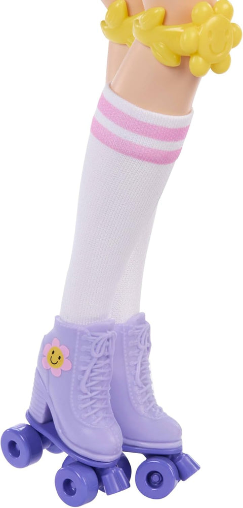 Barbie Dream Besties Renee Roller Skating Fashion Doll With 12 Video & Food Themed Accessories