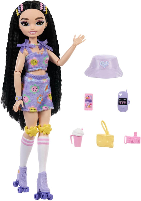 Barbie Dream Besties Renee Roller Skating Fashion Doll With 12 Video & Food Themed Accessories