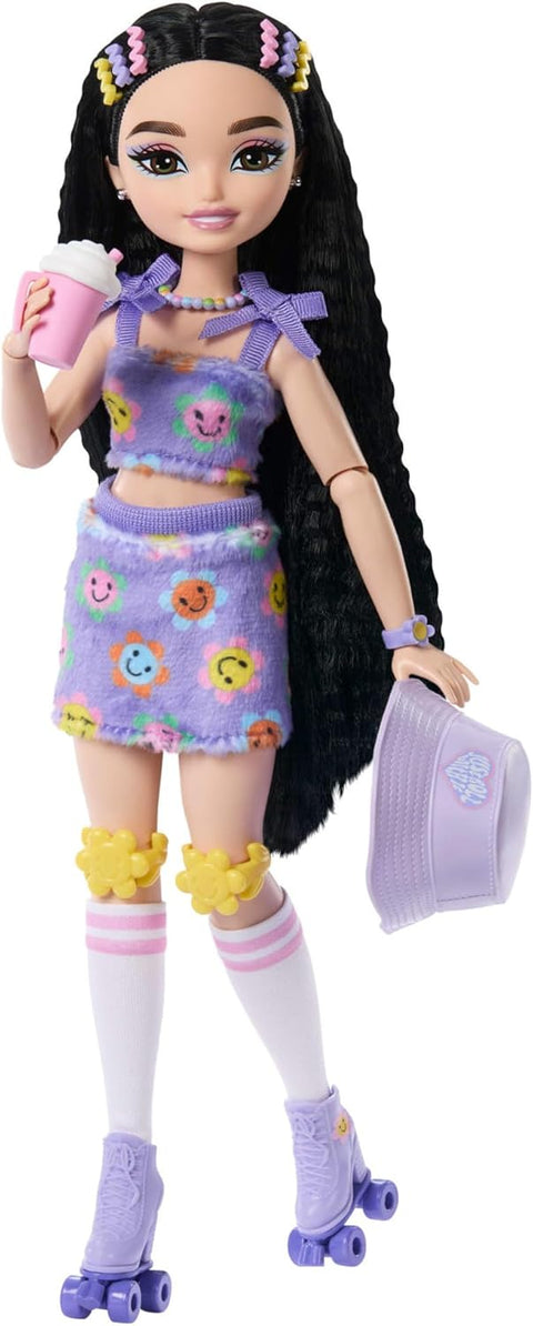 Barbie Dream Besties Renee Roller Skating Fashion Doll With 12 Video & Food Themed Accessories