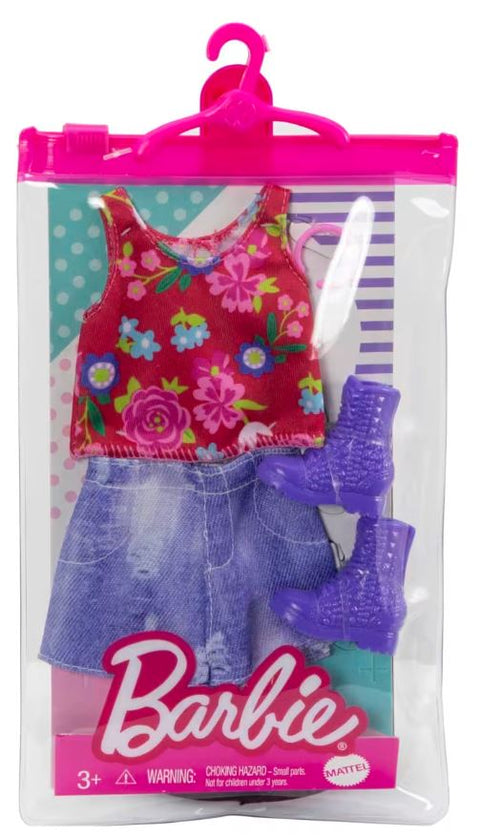 Barbie Fashion Assortment Of Doll Clothes, 1 Outfit & 2 Accessories