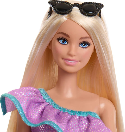 Barbie Fashion Doll With Party Dresses & Purses (3 Outfits)