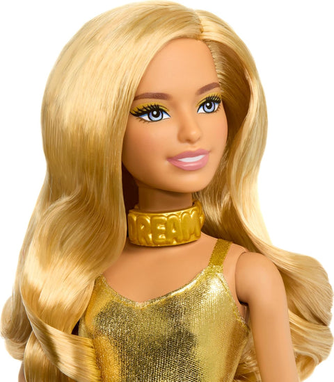 Barbie 65Th Anniversary Fashionistas Doll #222, Petite With Blonde Wavy Hair, Golden Jumpsuit