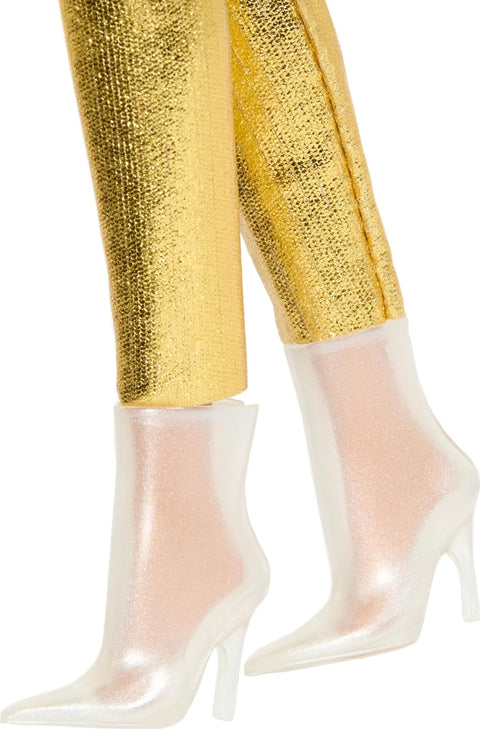 Barbie 65Th Anniversary Fashionistas Doll #222, Petite With Blonde Wavy Hair, Golden Jumpsuit