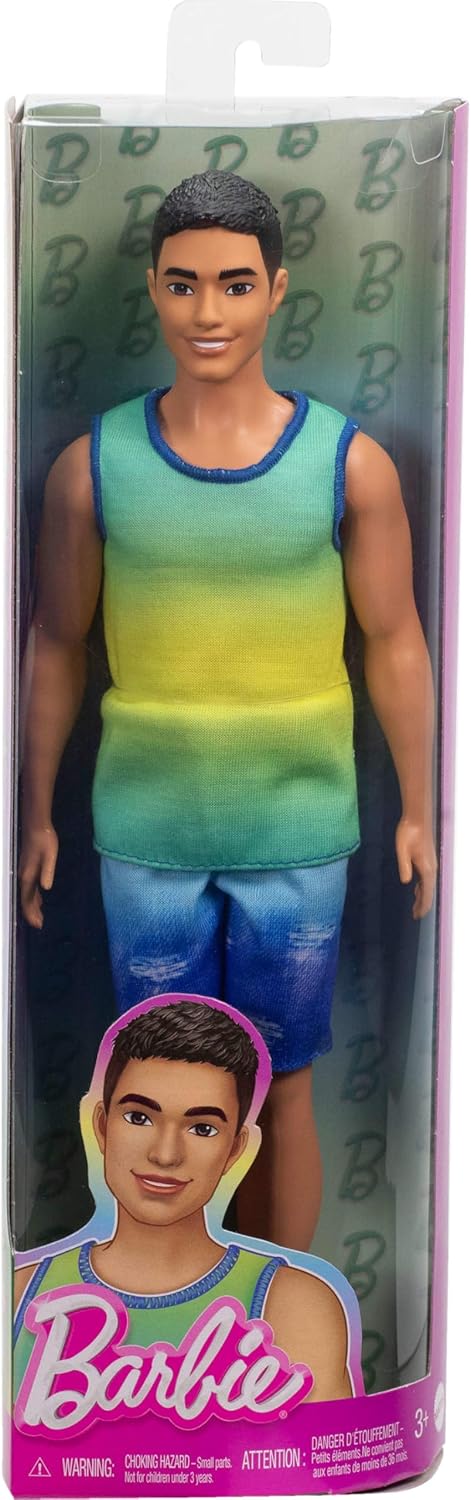 Barbie Fashionistas Ken Doll #236 in Ombre Tank And Jean Shorts, Black Hair