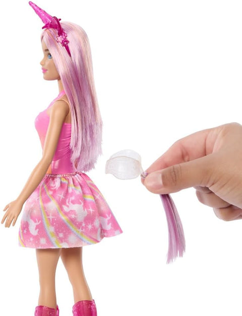 Barbie Unicorn Doll With Pink Hair, Ombre Outfit And Unicorn Accessories HRR13