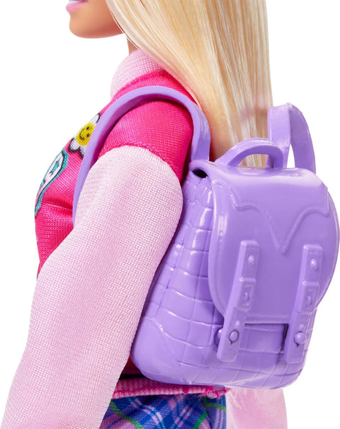 Barbie I Love School With & 7 Accessories, Blonde Fashion Doll Wears Removable Look