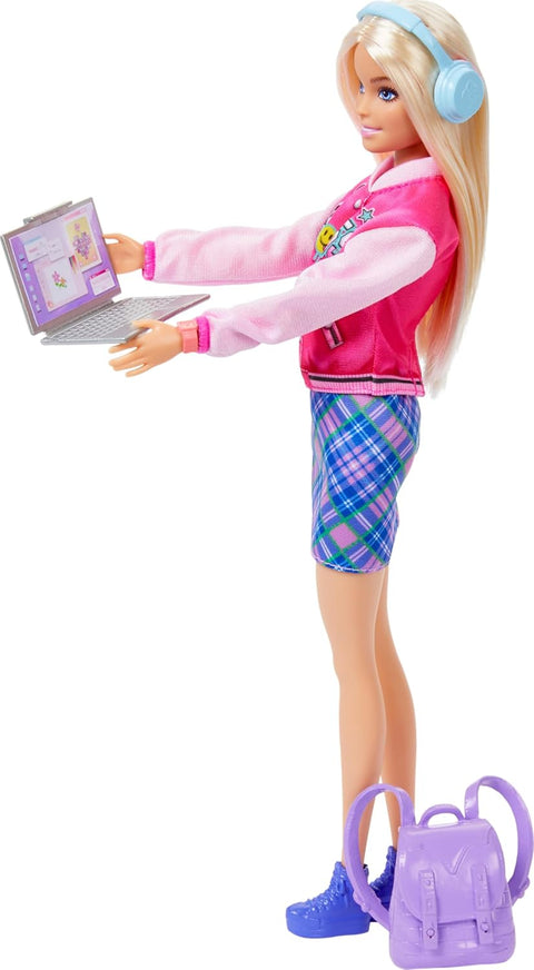 Barbie I Love School With & 7 Accessories, Blonde Fashion Doll Wears Removable Look