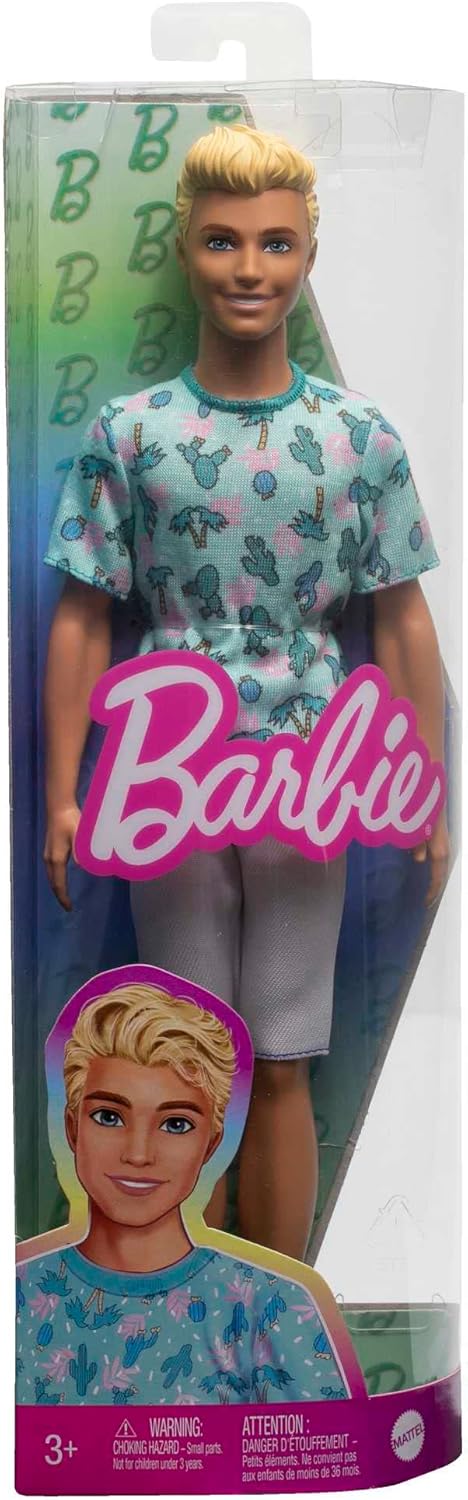 Barbie Ken Fashionistas Doll #211 With Blond Hair And Cactus Tee