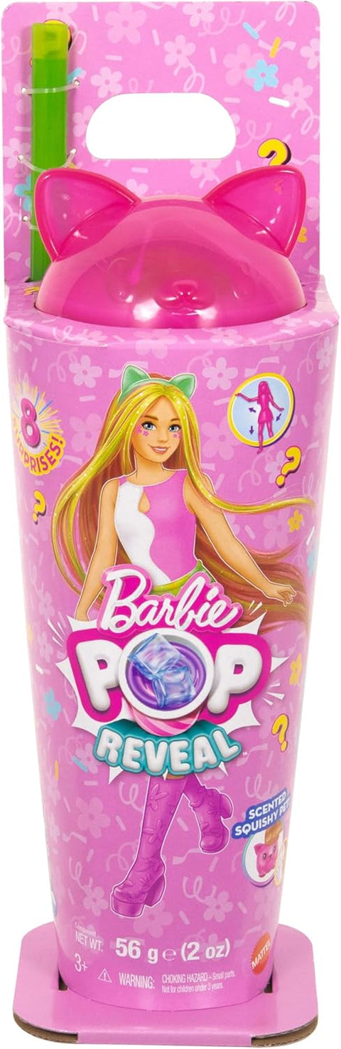 Barbie Pop Reveal Shakes Series Doll & Accessories Set, Scented Cute Kitten Fashion Doll