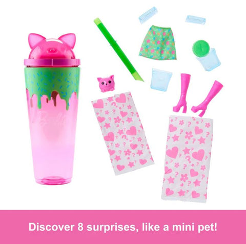 Barbie Pop Reveal Shakes Series Doll & Accessories Set, Scented Cute Kitten Fashion Doll