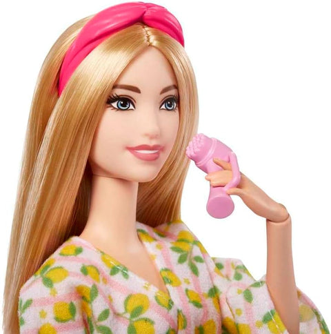 Barbie Self-Care Spa Day Possible Doll in Bathrobe With Puppy And Accessories