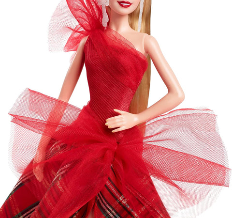 Barbie Signature 2024 Holiday Barbie Fashion Doll, Seasonal Collector Gift, Blonde With Plaid Gown
