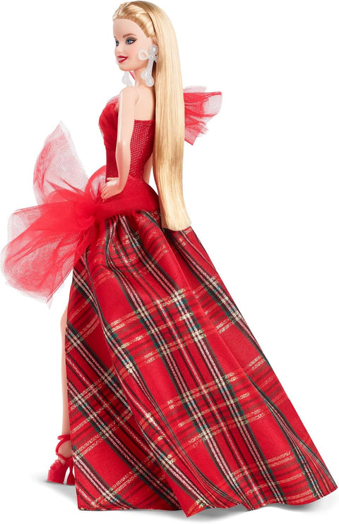 Barbie Signature 2024 Holiday Barbie Fashion Doll, Seasonal Collector Gift, Blonde With Plaid Gown