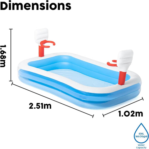 Bestway Basketball Inflatable Play Pool 251x168x102cm
