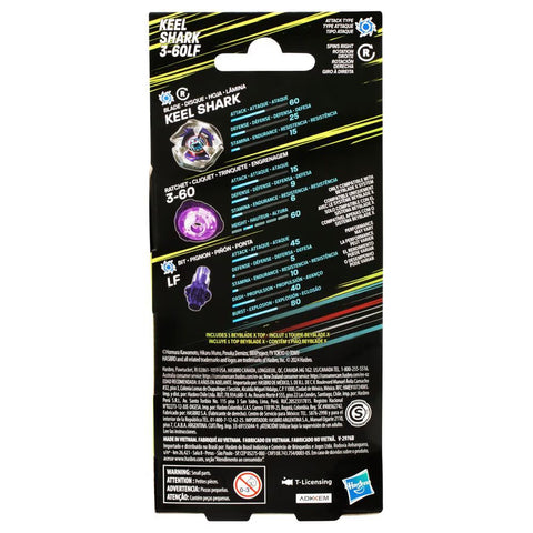 Beyblade X Keel Shark 3-60LF Booster Pack Set with Attack Type Top