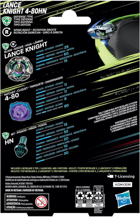 Beyblade X Lance Knight 4-80HN Starter Pack Top and Launcher