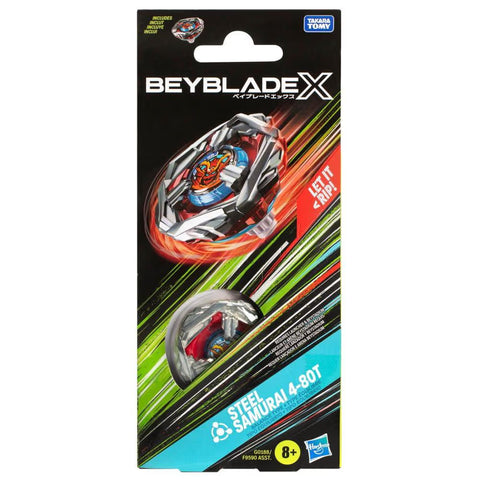 Beyblade X Steel Samurai 4-80T Booster Pack Set with Balance Type top