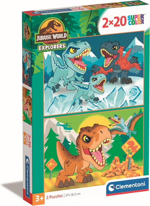 Clementoni SuperColor Jurassic World Explorer Puzzle 2x20 Pieces