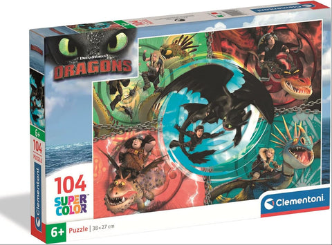 Clementoni SuperColor Dragon Trainer Puzzle 104 Pieces