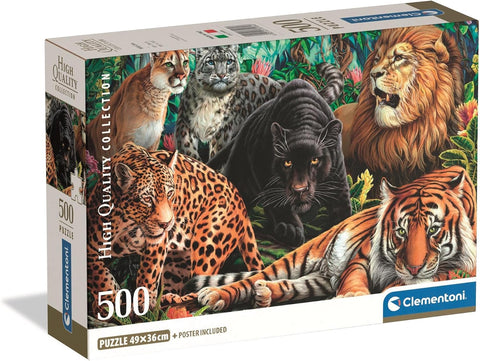 Clementoni HQC Wild Cats Puzzle 500 Pieces