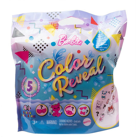 Barbie Color Reveal Pet Set in Sunglass-Shaped Case with 5 Surprises