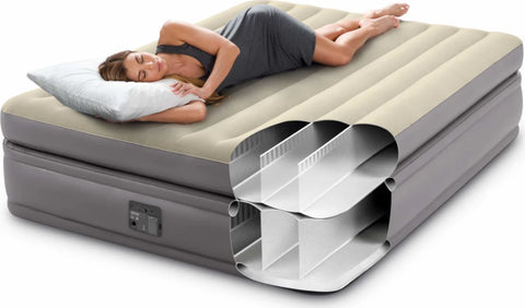Intex Dura-Beam Comfort Elevated Air Mattress With Built-In-Pump 203x152x51cm