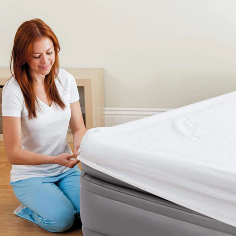 Intex Dura-Beam Comfort Elevated Air Mattress With Built-In-Pump 203x152x51cm