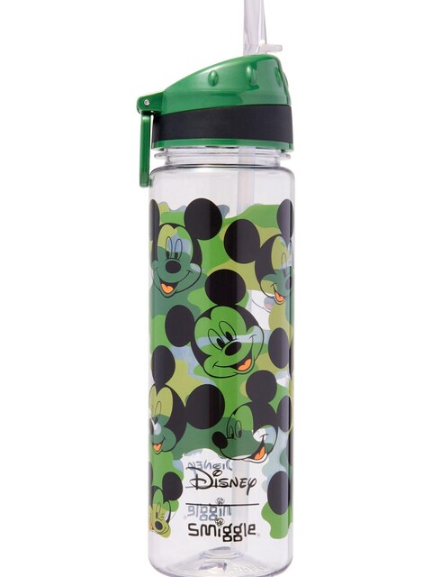 Smiggle Green Mickey Mouse Drink Up Plastic Drink Bottle 650ml