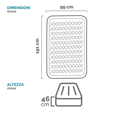 Intex Dura-Beam Twin Ultra Plush Air Mattress With Built-In Pump 191x99x46cm
