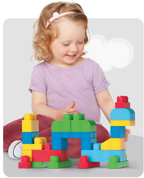 Mega Bloks First Big Building Bag Classic Blue, 80 Pieces
