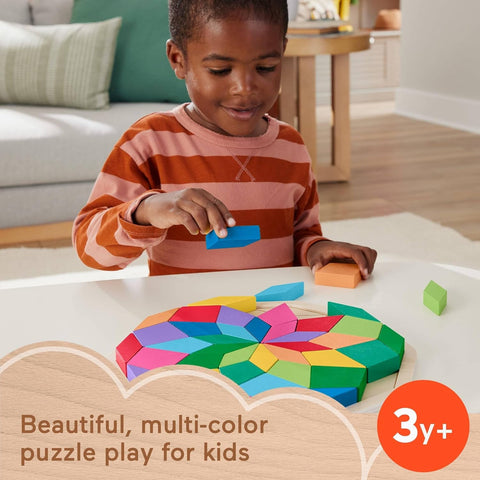 Fisher-Price Wooden Mandala Geometric Puzzle 40 Pieces