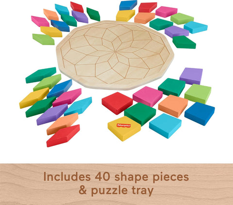 Fisher-Price Wooden Mandala Geometric Puzzle 40 Pieces