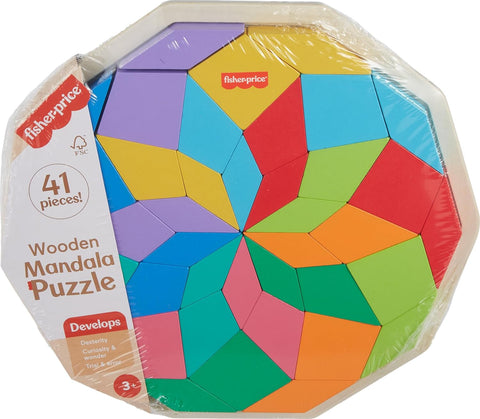 Fisher-Price Wooden Mandala Geometric Puzzle 40 Pieces