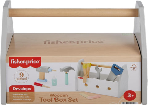 Fisher-Price Wooden Tool Box Set 9 Pieces