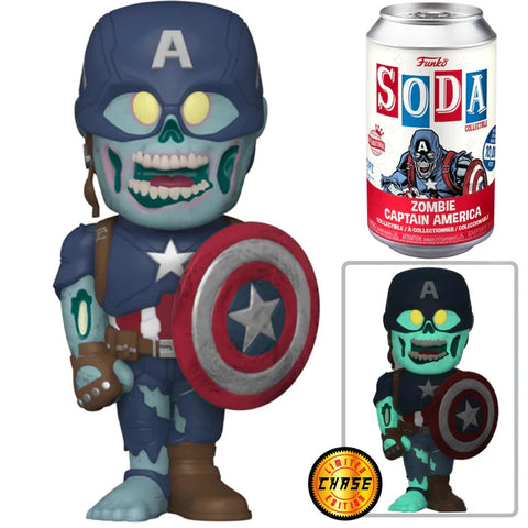 Funko Pop! Vinyl Soda Marvel Zombie Captain America W/ Chase