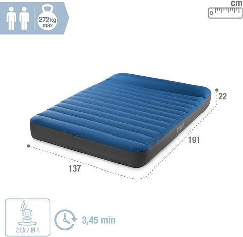 Intex Full Dura-Beam TruAire Airbed With QuickFill USB Pump 191x137x22cm