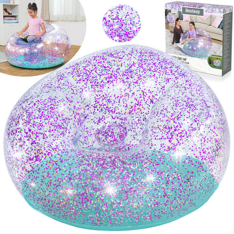 Bestway Glitter Dream Inflate-A-Chair Air Chair 114x112x66cm