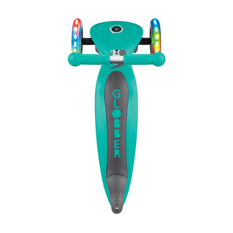 Globber Junior Foldable Lights 3-Wheel Light Up Scooter Emerald Green 2-6 Years