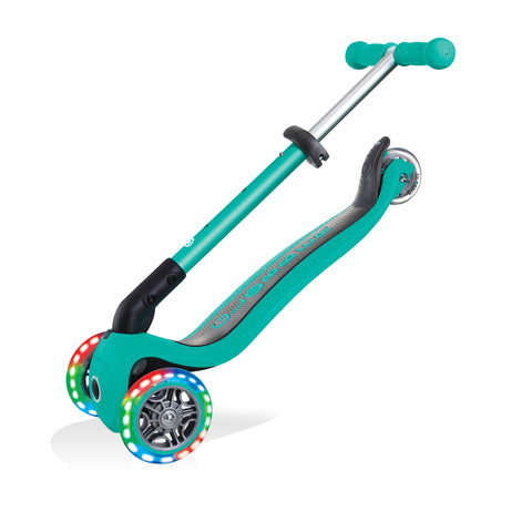 Globber Junior Foldable Lights 3-Wheel Light Up Scooter Emerald Green 2-6 Years