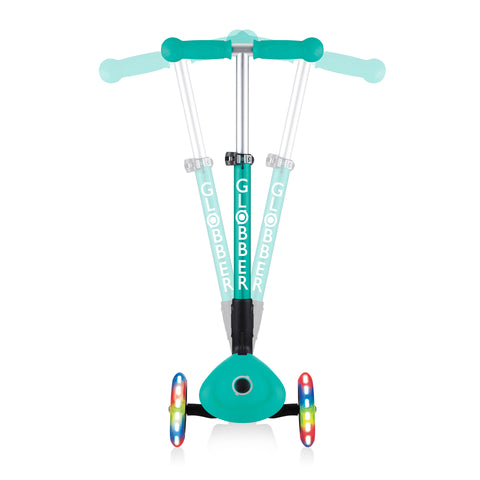 Globber Junior Foldable Lights 3-Wheel Light Up Scooter Emerald Green 2-6 Years