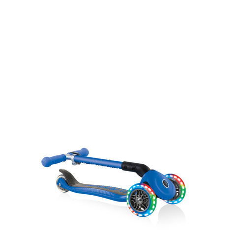 Globber Junior Foldable Lights 3-Wheel Light Up Scooter Navy Blue 2-6 Years